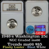 NGC 1946-s Washington Quarter 25c Graded ms66 By NGC