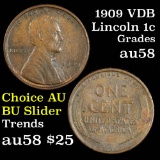 1909 VDB Lincoln Cent 1c Grades Choice AU/BU Slider