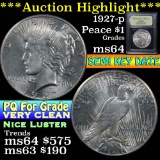 ***Auction Highlight*** 1927-p Peace Dollar $1 Graded Choice Unc by USCG (fc)