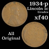 1934-p Lincoln Cent 1c Grades xf