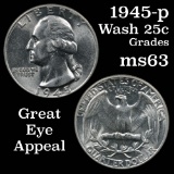 1945-p Washington Quarter 25c Grades Select Unc