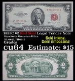 1953 C $2 Red Seal Legal Tender Note Grades cu64