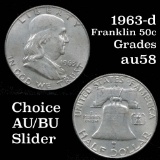 1963-d Franklin Half Dollar 50c Grades Choice AU/BU Slider