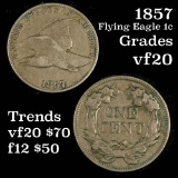 1857 Flying Eagle Cent 1c Grades f+