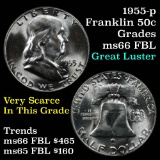 1955-p Franklin Half Dollar 50c Grades GEM+ FBL (fc)