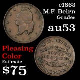 C.1863 M.F. Beirn Magnolia Hotel Phila F# PA750E-1a Civil War Token Grades Select AU