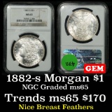 NGC 1882-s Morgan Dollar $1 Graded ms65 by NGC