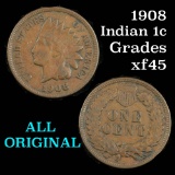 1908 Indian Cent 1c Grades xf+