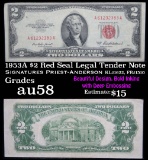 1953 A $2 Red Seal Legal Tender Note Grades Choice AU/BU Slider