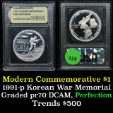 1991-p Korean War Modern Commem Dollar $1 Graded Perfection, Gem++ Proof DCAM by USCG