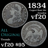 1834 Capped Bust Half Dollar 50c Grades vf, very fine