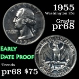 1955 Proof Washington Quarter 25c Grades GEM++ Proof