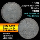 1839 Capped Bust Half Dollar 50c Grades vf++ (fc)