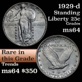 1929-d Standing Liberty Quarter 25c Grades Choice Unc (fc)