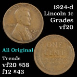 1924-d Lincoln Cent 1c Grades vf, very fine