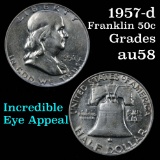1957-d Franklin Half Dollar 50c Grades Choice AU/BU Slider