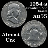 1954-s Franklin Half Dollar 50c Grades Choice AU