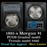 PCGS 1881-s Morgan Dollar $1 Graded ms65 By PCGS