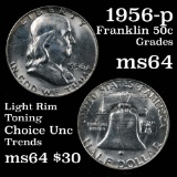 1956-p Franklin Half Dollar 50c Grades Choice Unc