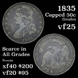 1835 Capped Bust Half Dollar 50c Grades vf+