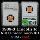 NGC 1969-d Lincoln Cent 1c Graded ms65RD by NGC