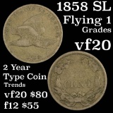 1858 SL Flying Eagle Cent 1c Grades vf, very fine