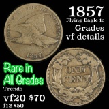 1857 Flying Eagle Cent 1c Grades vf details