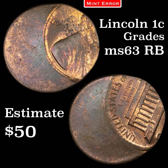 Mint Error Lincoln Cent 1c Grades Select Unc RB