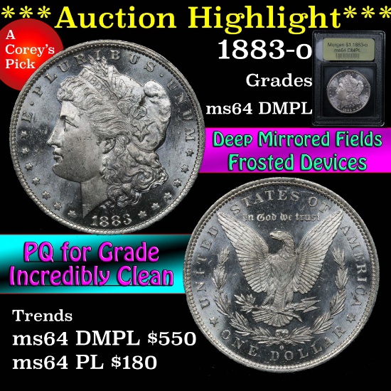 ***Auction Highlight*** 1883-o Morgan Dollar $1 Graded Choice Unc DMPL By USCG (fc)