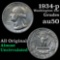 1934-p Washington Quarter 25c Grades AU, Almost Unc