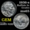 1936-s Buffalo Nickel 5c Grades GEM Unc