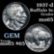 1937-d Buffalo Nickel 5c Grades GEM Unc