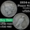 1934-s Peace Dollar $1 Grades vf+