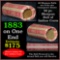 Indian Head Penny 1c Shotgun Roll, 1883 on one end, reverse on the other