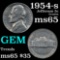 1954-s Jefferson Nickel 5c Grades GEM Unc