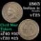 1865 Indian Cent 1c Grades vf+