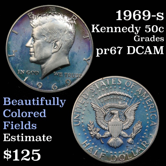 1969-s Kennedy Half Dollar 50c Grades GEM++ Proof Deep Cameo