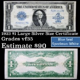 1923 $1 Large Size Silver Certificate Signatures Speelman/White Grades vf++