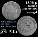1856-p Seated Half Dollar 50c Grades g, good
