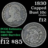 1830 Capped Bust Dime 10c Grades f, fine