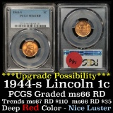 PCGS 1944-s Lincoln Cent 1c Graded ms66 RD by PCGS