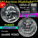 ***Auction Highlight*** 1955-d Washington Quarter 25c Graded GEM+ Unc by USCG (fc)