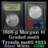 1898-p Morgan Dollar $1 Graded GEM Unc by USCG (fc)