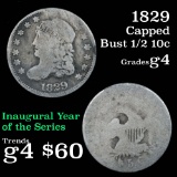 1829 Capped Bust half Dime 1/2 10c Grades g, good