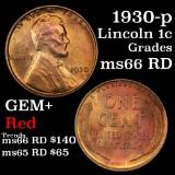 1930-p Lincoln Cent 1c Grades GEM+ Unc RD