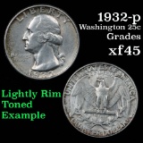 1932-p Washington Quarter 25c Grades xf+