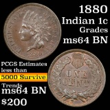 1880 Indian Cent 1c Grades Choice Unc BN (fc)