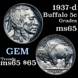 1937-d Buffalo Nickel 5c Grades GEM Unc