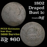 1802 Draped Bust Large Cent 1c Grades ag, Almost Good