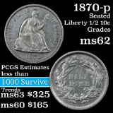 1870-p Seated Liberty Half Dime 1/2 10c Grades Select Unc (fc)